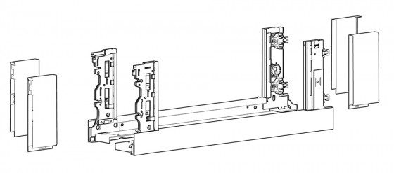 HETTICH 9257151 AvanTech YOU bočnice pro sklo, 187/500mm, levá, bílá