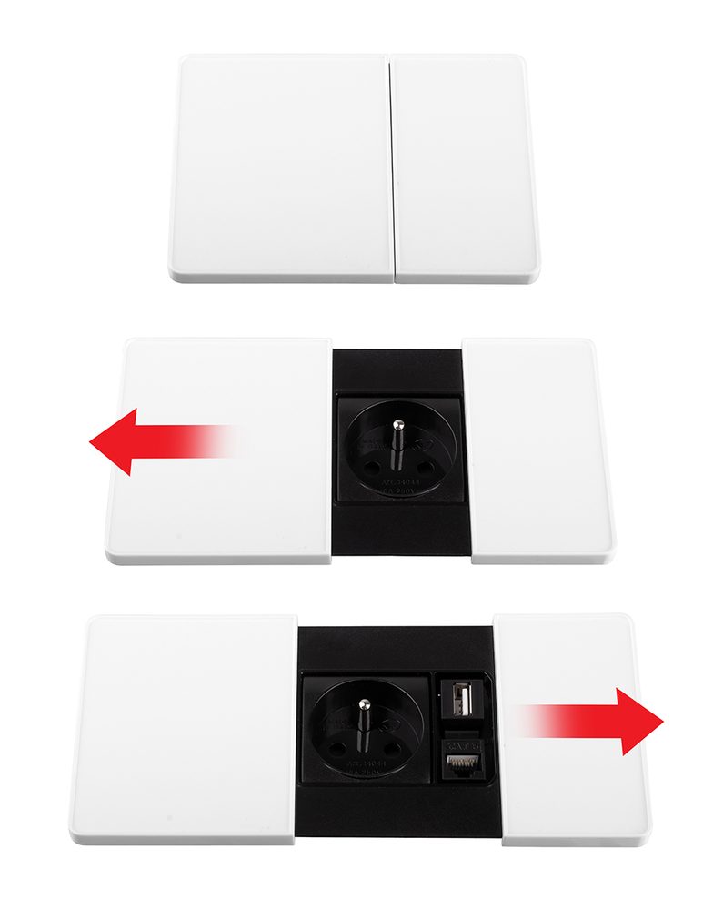 VersaPad 1x elektrická zásuvka 1xUSB, 1xRJ45 bílá