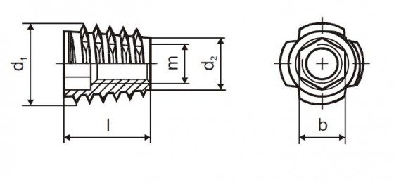 Matice závrtná bez límce M6x13mm