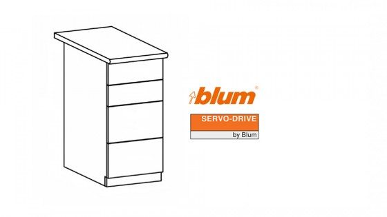 K-BLUM Servodrive sada, 1 korpus x 4 zásuvky, korpus 810-819 mm