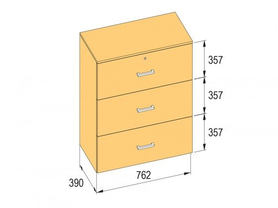 K-BBP kartotéka typ R3 pro vnitřní šířku 762/390 mm výška 1076mm s tlumením