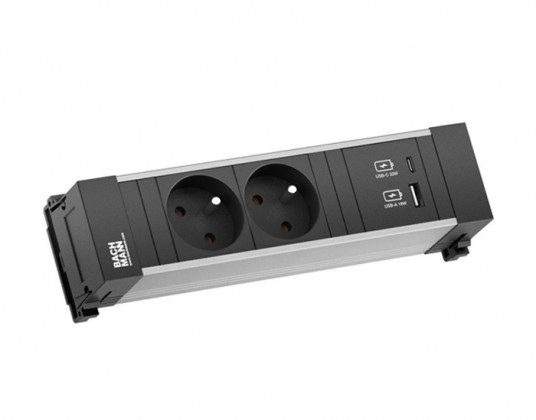 BACHMANN 916.525 zásuvková jednotka 2x 230V Francouzská, USB A+C 22W