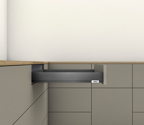 K-BLUM Merivobox, zásuvka N 450mm/40kg, tmavě šedá OG, vrut