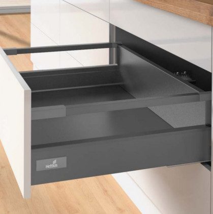 K-HETTICH Atira zásuvka 144, 420mm/50kg, relingy, antracit, PTO