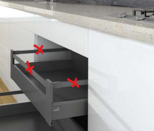 K-HETTICH ArciTech vnitřní zásuvka 186, 500mm/60kg, antracit, SiSy