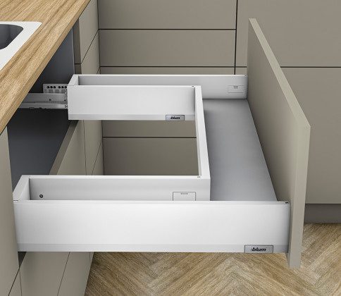 K-BLUM Merivobox, zásuvka M 450mm/40kg, bílá, Inserta, dřez