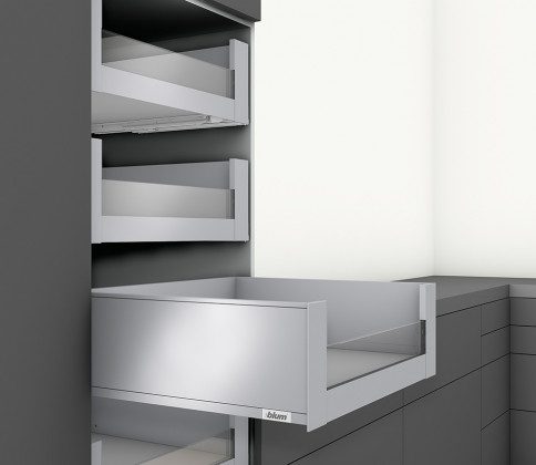 K-BLUM Legrabox, zásuvka C pure 300mm/40kg, Tip-on, černá, vnitřní, sklo