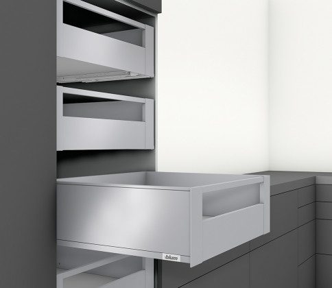 K-BLUM Legrabox, zásuvka C pure 350mm/40kg, Tip-on, černá, vnitřní, reling