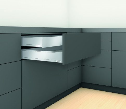 K-BLUM Legrabox, zásuvka M 550mm/40kg, Tip-on, černá, Expando