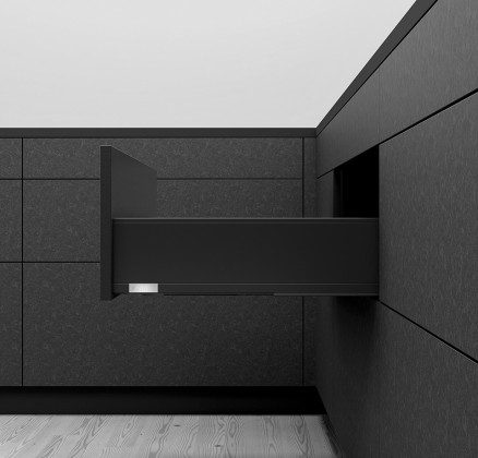 K-BLUM Legrabox, zásuvka K 500mm/40kg, Tip-on, černá, vrut
