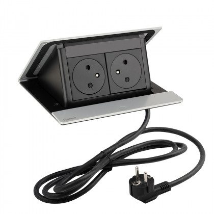 LEGRAND elektrická zásuvka PopUp, 2x 230V FR, eloxovaný hliník
