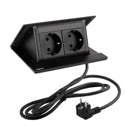 LEGRAND elektrická zásuvka PopUp, 2x 230V, Schuko, černá matná