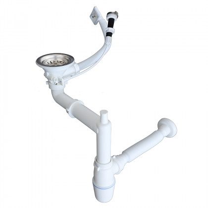 StrongSinks S3 Sifon pro úsporu místa s excentrem pro nerez dřezy