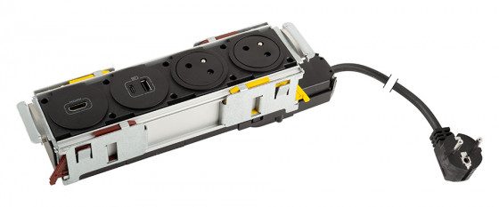 LEGRAND DisqIn 2x230, 1x USB A+C, HDMI, černá
