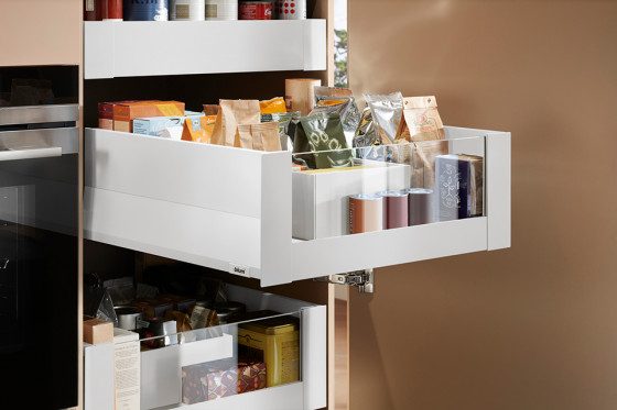 K-BLUM Merivobox, zásuvka E boxcap 450mm/70kg, bílá, vnitřní, sklo