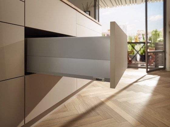 K-BLUM Merivobox, zásuvka E boxcap 500mm/40kg, světle šedá IG, vrut
