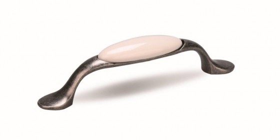TULIP Úchytka Gipa 96 nikl tmavý/porcelán bílý + šroubky