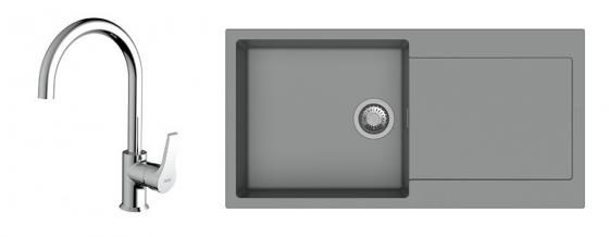 K-StrongSinks S3 Set dřez Zala 1000x500mm granit šedá + Baterie Rhona chrom