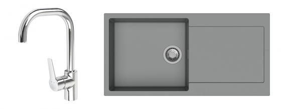 K-StrongSinks S3 Set dřez Zala 1000x500mm granit šedá + Baterie Garonne chr.