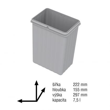 GOLLINUCCI Příslušenství náhradní koš pro Sistema 900 a Linea 580 1x7,5l šedá