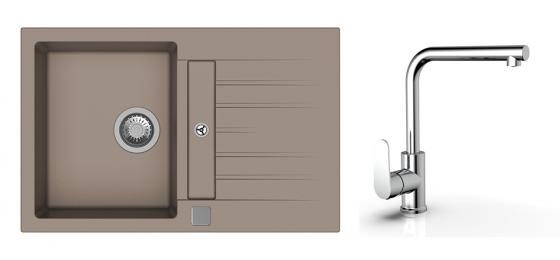 K-StrongSinks S3 Set dřez Vardar 780x500mm granit béžová + Baterie Stréva chr.