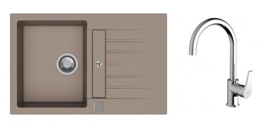 K-StrongSinks S3 Set dřez Vardar 780x500mm granit béžová + Baterie Rhona chrom