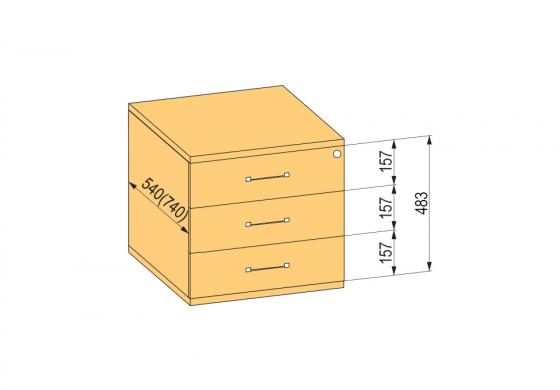 K-BBP kontejner 540mm typ 6/V 7 plast celo výs dotah