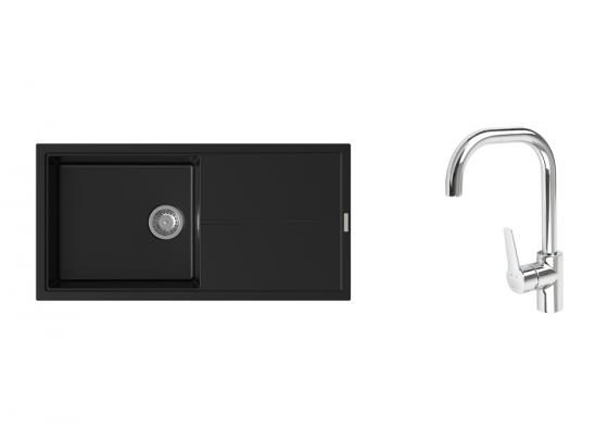 K-StrongSinks S3 Set dřez Labe 1000x500mm granit černá + Baterie Garonne chrom