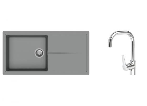K-StrongSinks S3 Set dřez Labe 1000x500mm granit šedá + Baterie Garonne chrom