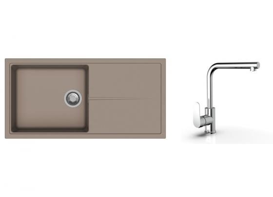 K-StrongSinks S3 Set dřez Labe 1000x500mm granit béžová + Baterie Stréva chrom