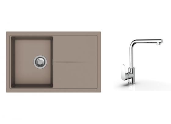 K-StrongSinks S3 Set dřez Labe 780x500mm granit béžová + Baterie Stréva chrom