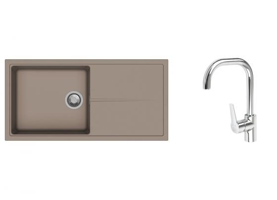 K-StrongSinks S3 Set dřez Labe 1000x500mm granit béžová + Baterie Garonne chrom