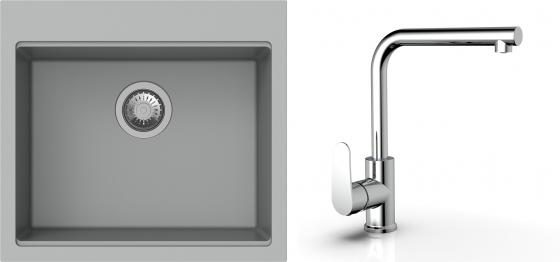 K-StrongSinks S3 Set dřez Ipel 560x510mm granit šedá + Baterie Stréva chrom
