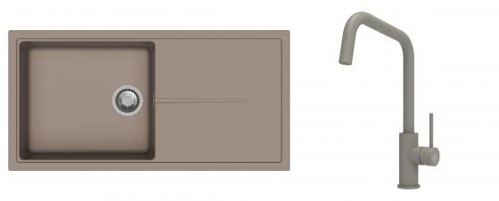 K-StrongSinks S3 Set dřez Labe 1000x500mm granit béžová + Baterie Arda béžová