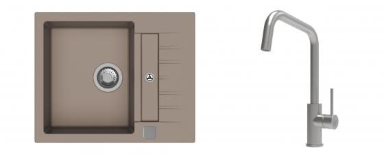 K-StrongSinks S3 Set dřez Vardar 615x500mm granit béžová + Baterie Arda nerez