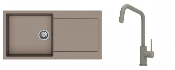 K-StrongSinks S3 Set dřez Zala 1000x500mm granit béžová + Baterie Arda béžová