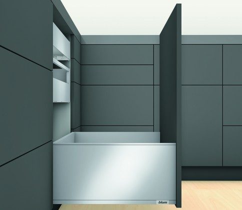K-BLUM Legrabox, zásuvka F 600mm/70kg, Tip-on, šedá, vrut