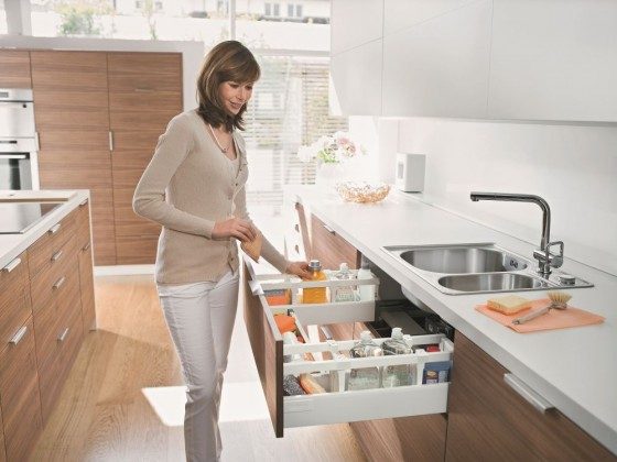 K-BLUM Antaro, zásuvka D 500mm/30kg, Blumotion/TOB, šedá, Inserta, dřez