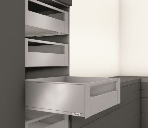 K-BLUM Legrabox, zásuvka C pure 270mm/40kg, Tip-on, šedá, vnitřní, reling