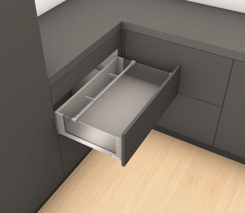 K-BLUM Legrabox, zásuvka C free 500mm/40kg, Tip-on, šedá, Expando