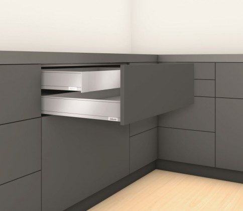 K-BLUM Legrabox, zásuvka M 400mm/40kg, Blumotion/TOB, šedá, vnitřní