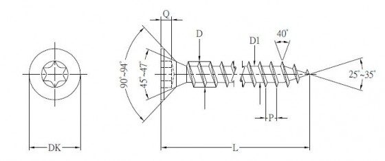 Vrut TX 5x100/60mm zápustná hlava zinek bílý částečný závit