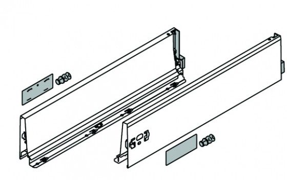 BLUM 378K5502SA Antaro, bočnice K 550mm, šedá, sada