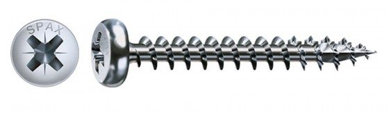SPAX vrut 4x25 půlkulatá hlava PZ, W, 4C