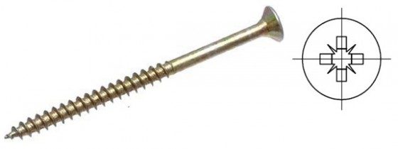 StrongFix Vrut PZ 4x60/36mm zápustná hlava zinek žlutý částečný závit