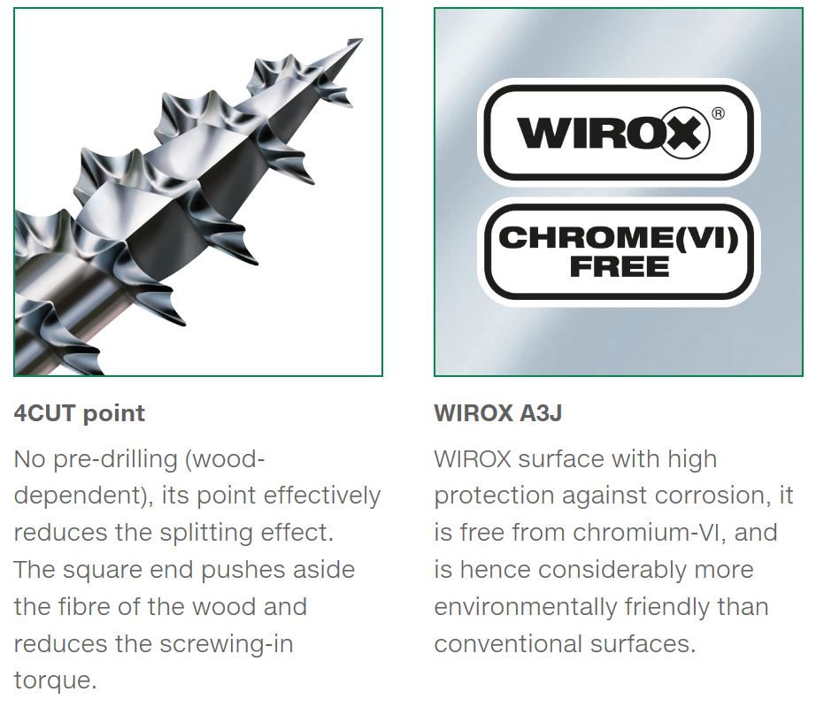 SPAX vrut 8x120/70mm zápustná hlava TXS,W,4C MH částečný závit