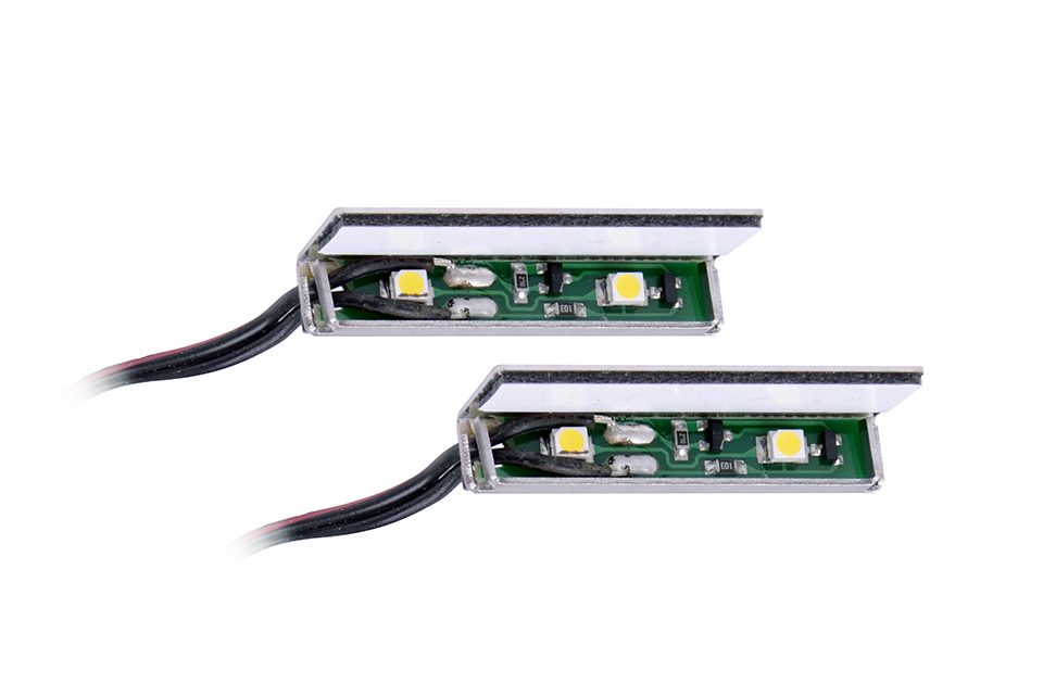 LED svítidlo pro skleněné police - 2 ks + napájecí zdroj bílá