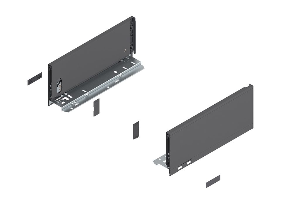 K-BLUM Legrabox, zásuvka K 300mm/40kg, Blumotion/TOB, šedá, Expando