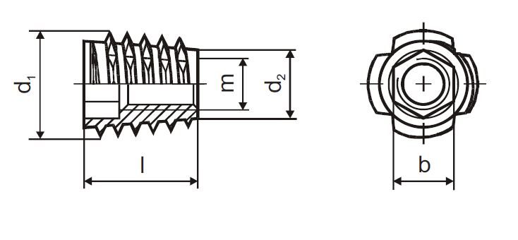 Matice závrtná bez límce M6x13mm