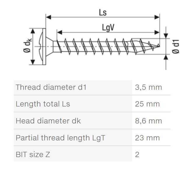 SPAX vrut 3,5x25mm čočkovitá hlava s límcem PZ 4C MH